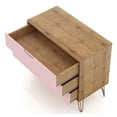 thumbnail image 4 of Rockefeller Mid-Century- Modern Dresser with 3- Drawers in Nature and Rose Pink, 4 of 7
