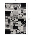 thumbnail image 3 of 3â€™ x 13â€™ Gray Blocks and Rings Runner Rug, 3 of 5