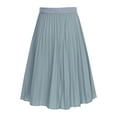 thumbnail image 4 of inlzdz Kids Girls Chiffon Pleated Elastic High Waist A-Line Flowy Swing Maxi Long Skirt Casual Wear Gray 130, 4 of 5