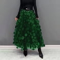 thumbnail image 2 of WTXUE Skirts for Women, Retro A-Line Skirt Half Length Skirt Women's3 D Polka Dotted Yarn Skirt High Waist, Green2 S, 2 of 7