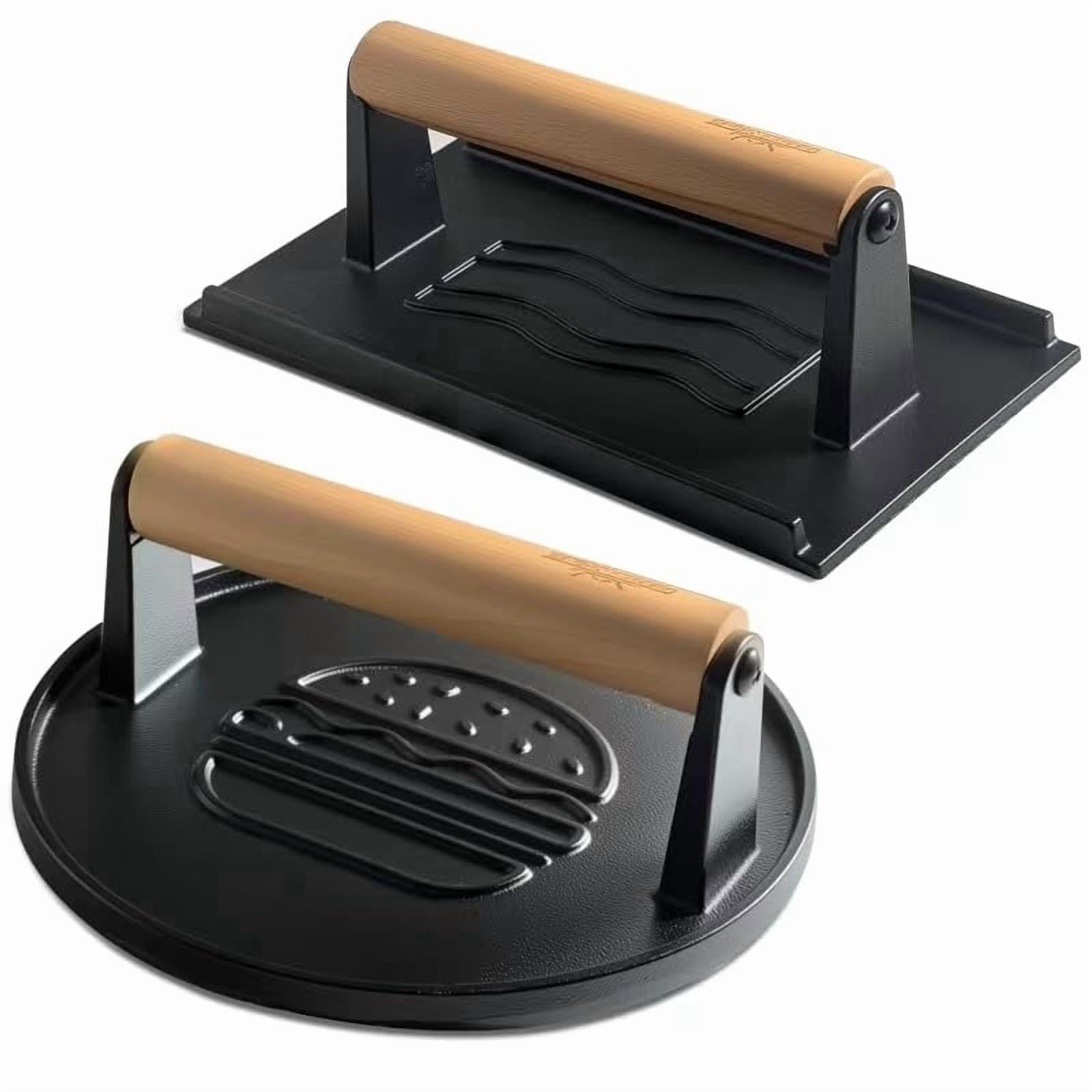 Cast Iron Smash Burger Press (2PCS),Grill Bacon Meat Press Tool,Perfect for Blackstone, Camp Chef, Weber Grills & Indoor Griddles – BBQ & Cookout Must-Have