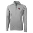 thumbnail image 2 of Men's Cutter & Buck  Gray Louisville Bats Adapt Eco Knit Stretch Recycled Quarter-Zip Pullover, 2 of 3