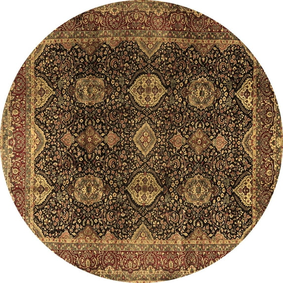 Ahgly Company Indoor Round Persian Brown Traditional Area Rugs, 8' Round