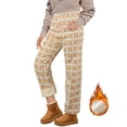 thumbnail image 2 of Gibobby pantalones de vestir Pantalones de pierna recta de felpa y engrosados en invierno 2023 Nuevos pantalones casuales cálidos de talle a cuadros de terciopelo de de imitación(Amarillo, S), 2 of 4