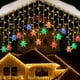 thumbnail image 4 of pstuiky Cortina de luces navideñas con copos de nieve para decoración del hogar 16 copos de nieve 80 mini luces LED de 3,5 m para decoración navideña., 4 of 7