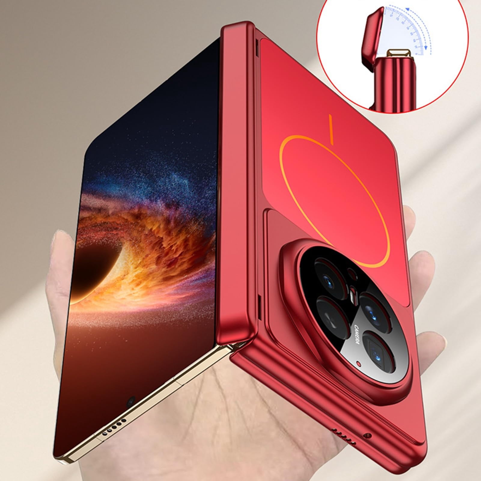 Case For Huawei Honor Magic V6, Magnetic Cover With Anti-Fall Frosted Supports Wireless Charging Camera Protective Shell