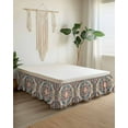 thumbnail image 2 of Boho Colorful Wrap Around Bed Skirts for California King Bed 18" Drop,Bed Skirt with Adjustable Elastic Belt Dust Ruffle Bed Valance for Bedroom Ethnic Modern Geometric Abstract Art Bed Frame Cover, 2 of 7