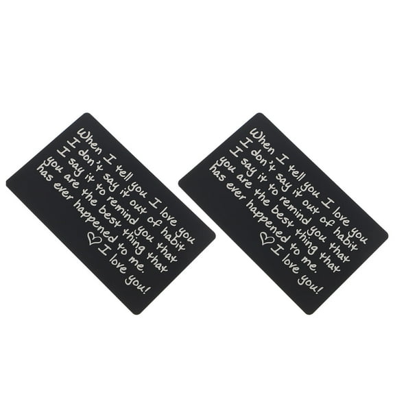 WINOMO 2Pack Anniversary Wallet Cards Aluminum Inserts for Husband Wallet present