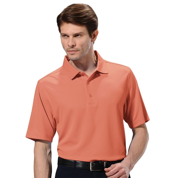 Monterey Club Men's Vertical Texture Solid Golf Polo Shirt #1092