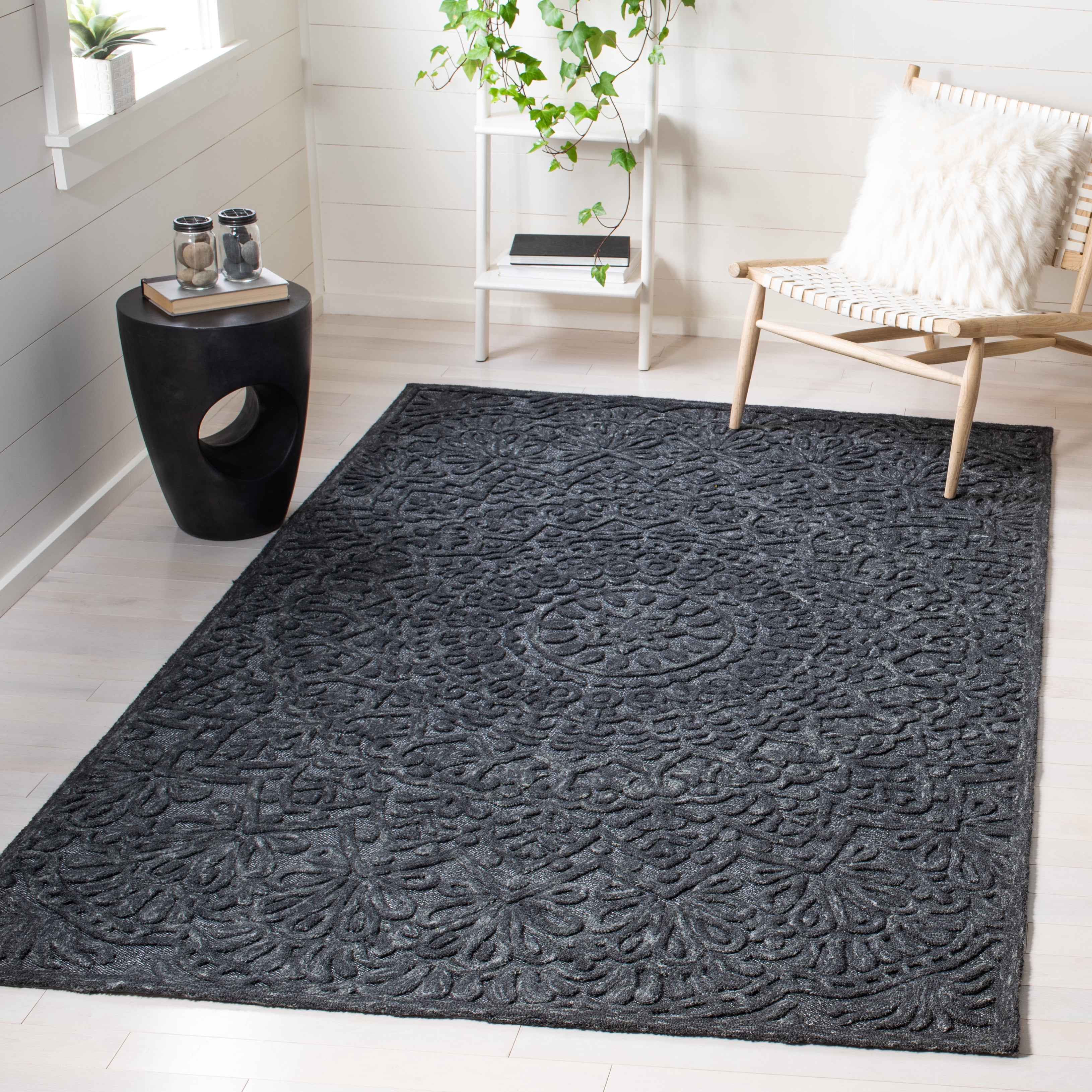 SAFAVIEH Trace Montague Medallion Area Rug, Dark Grey, 5' x 8'