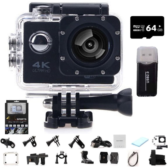 Roamix Vision 4k Action Camera, 2026 Upgraded 170° Ultra Wide Angle WiFi Camcorder, Outdoor Waterproof Sports Video Cameras for Photography and Diving Enthusiasts (Black,64G)