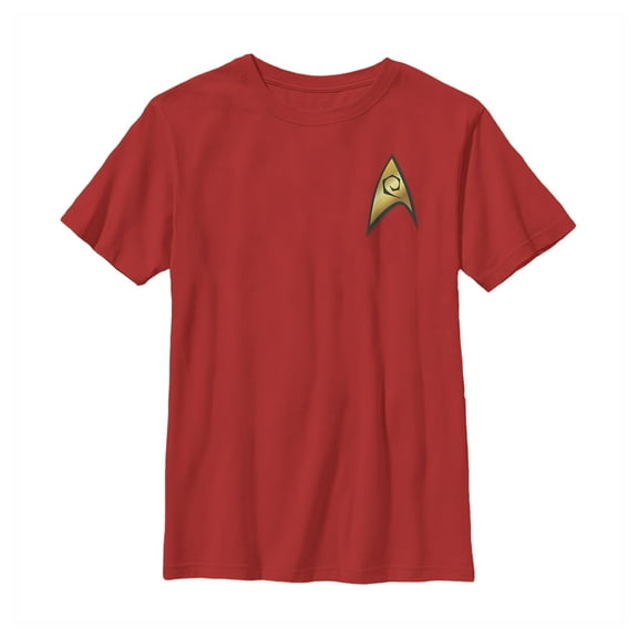 Boy's Star Trek Operations Starfleet Badge  Graphic Tee Red Medium
