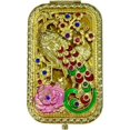 thumbnail image 1 of ZHU YU CHUN 1PC Vintage Peacock with Long Tail Pattern Cosmetic Makeup Pocket Purse Magnification Jewel Mirror （Rectangle）, 1 of 2