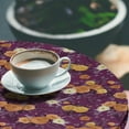 thumbnail image 3 of Ambesonne Floral Fitted Round Tablecloth, Roses and Chamomile Lover, 56"- 60" Diameter, Plum Pale Cinnamon, 3 of 5
