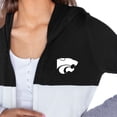 thumbnail image 3 of Women's Gameday Couture  Black Kansas State Wildcats Colorblock Hooded Cardigan, 3 of 3