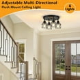 thumbnail image 6 of 4-Light Kitchen Light Fixtures Ceiling Mount Adjustable Multi-Directional Flush Mount Ceiling Light Fixtures Farmhouse Metal Cage Ceiling Lights for Dining Room Entryway Hallway, 6 of 7