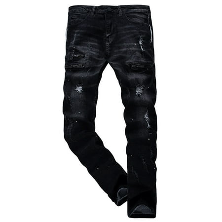 Skylinewears Men's Stylish Fashion Washed Pants Denim Jeans Casual (Best Way To Wash Denim)