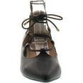 thumbnail image 4 of City Classified Women's Heat Pointy Toe Faux Leather Lace Up Akle Wrap Flat Sandals, 4 of 4