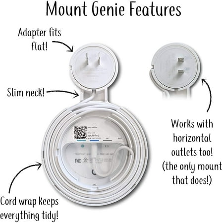 Mount Genie - Round Plug Outlet Mount for Google WiFi AC1200 (3-Pack) - White