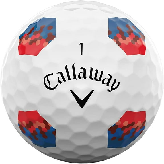 Pre-Owned Callaway Chrome Soft Truvis Red/Blue TruTrack Golf Balls, Mint / AAAAA Condition, 12 Pack