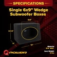 thumbnail image 3 of QPOWER Q-Bomb 6x9" Car Subwoofer Box Enclosures w/ Bedliner Spray Pair (4 Pack), 3 of 9