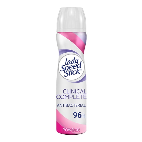 Desodorante Mujer Lady Speed Stick Clinical Complete Powder Antibacterial en Aerosol 150 ml