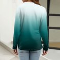 thumbnail image 3 of WTOBBY Women's Gradient Print V-Neck Button Down Long Sleeve T-Shirt Top, Casual Fashion Tee for Daily Comfort, Soft Blend Fabric Weekend Style,Cyan L, 3 of 4