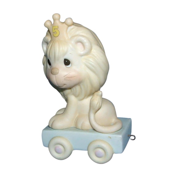 Precious Moments Figurine: 015989 This Day is Something to Roar About (4") Birthday Train - Age 5