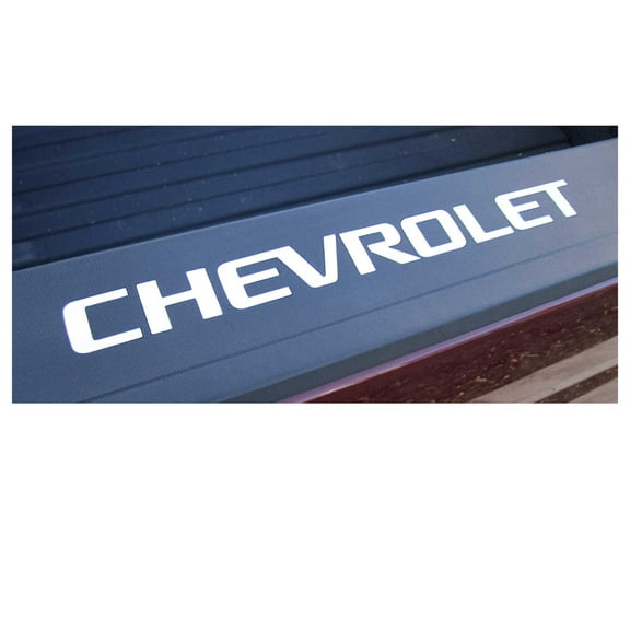 Chevy Silverado White Bed Rail Cap Rigid Plastic Lettering Kit 2014-2018 GM Licensed