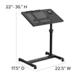thumbnail image 3 of Kingfisher Lane Adjustable Mobile Laptop Cart in Black, 3 of 4