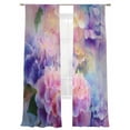 thumbnail image 2 of Pink Purple Floral Sheer Curtains 96 Inches Long 2 Panels Set, Window Sheer Curtains for Living Room/Bedroom, Spring Hydrangea Flower Vintage Botanical Light Filtering Rod Pocket Curtain 52''x96''x2, 2 of 8