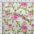 thumbnail image 3 of oneOone Cotton Poplin Fabric Watercolor Leaves & Peony Floral_Printed Fabric 1 Yard 56 Inch Wide, 3 of 4
