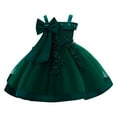 thumbnail image 2 of Pejock Baby Girl One Shoulder Dress with Beaded Flowers - Adjustable Knot Strap Christening Gown for Pageants, Baptisms 6M-24M | Embroidered Mesh Princess Outfit, 2 of 9