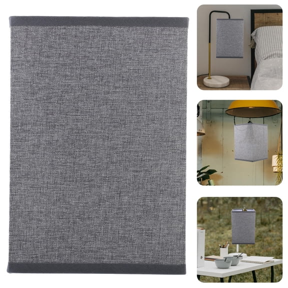 CRILSTYLEO Grey Linen Square Table Lamp Lampshade With 4.2cm Fitting 1 Set