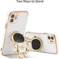 thumbnail image 3 of for iPhone 11 Case Cute 6D Astronaut Case with Stand Function Luxury Plating Case Cover Slim Fit Soft TPU Shockproof Bumper Protective Electroplated Case for Girls Boys,6.1 inch,White, 3 of 12