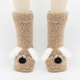 thumbnail image 2 of Bibifish Womens Slipper Socks Cute Dog Pattern Plush Socks Fluffy Cartoon Crew Socks Cozy Home Wear Non- Floor Socks For Ladies, 2 of 4