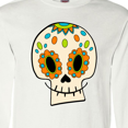 thumbnail image 4 of Inktastic Smiling Sugar Skull for Day of the Dead Long Sleeve T-Shirt, 4 of 5