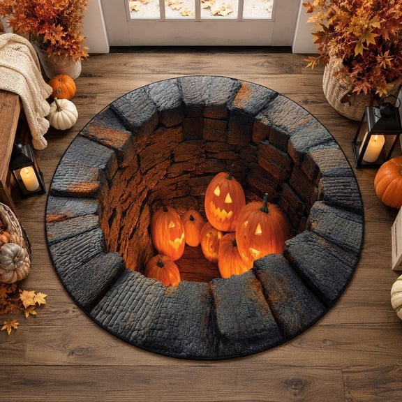 Clearance!Halloween Optical Illusion Area Rug,3d halloween rug
