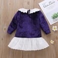 thumbnail image 2 of YEEDISON Toddler Dresses Spring Fall Dress for Girls Patchwork Lace Turn-down Collar Long Sleeve Girls Dress Fashion Baby Clothes 0-5Y, 2 of 5