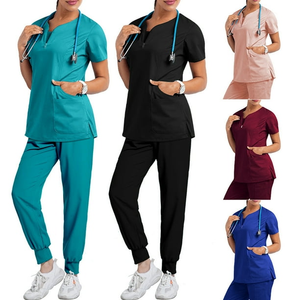 Ropa de trabajo de enfermería elástica de secado rápido, para dentista oral, quirófano, cepillo de mano, manga corta, ropa fina para lavar a mano