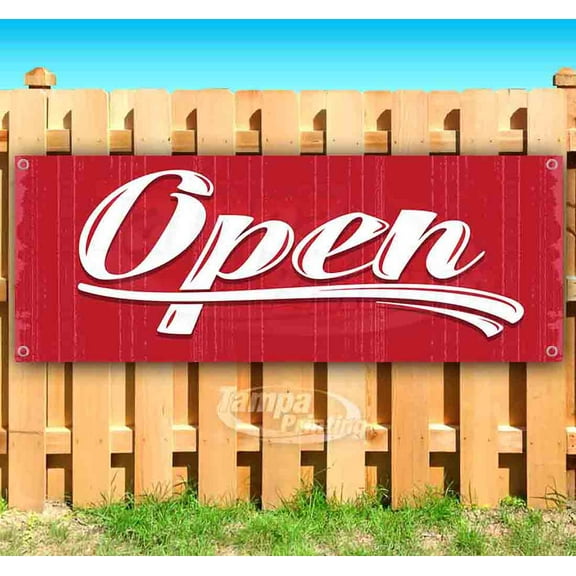Open 13 oz Vinyl Banner With Metal Grommets
