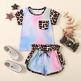 thumbnail image 2 of CAUYDY Toddler Baby Girl Summer Clothes Set Kid Outfits Short Sleeves T-Shirt Tops + Shorts Cute Outfits Set For Kids 9-24 Months 4t 5t 6t 7t 8t 9t 10t (Sizes 1-2 Years,H03-Light Blue), 2 of 9