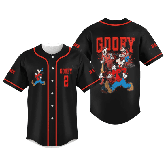 Disney Goofy Baseball Jersey, Goofy Plays Baseball Shirt, Disney Gifts for Baseball Lovers, Disney Goofy Gift for Kids and Adults