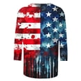 thumbnail image 2 of Favoffer Women Graphic Tees 3/4 Sleeve Round Neck Independence Day Print Loose Casual Tops Boho Blouses Holiday Festival Outdoor Leisure, 2 of 4