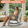 thumbnail image 5 of Flamaker Outdoor Rocking Chairs, PP Material Patio Rocking Chairs All Weather Resistant, Heavy Duty Rockers with High Back for Patio Backyard Porch (Gray), 5 of 14