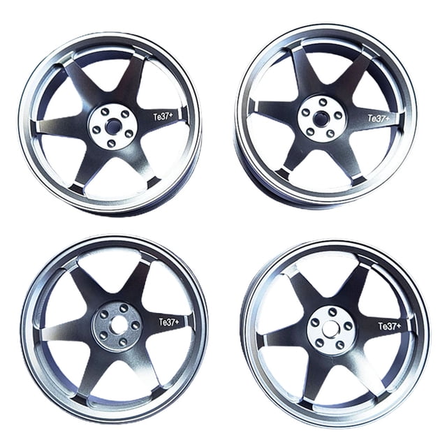4 Pieces RC Wheel Rims, Accessory Upgrade Parts, Aluminum Alloy Wheel Hub Rims Tires for RC Car Model at The titanium