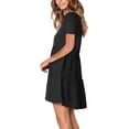 thumbnail image 2 of Femmes Été Tunique Robe V Cou Décontractée Fluide Swing Shift Robes, 2 of 4