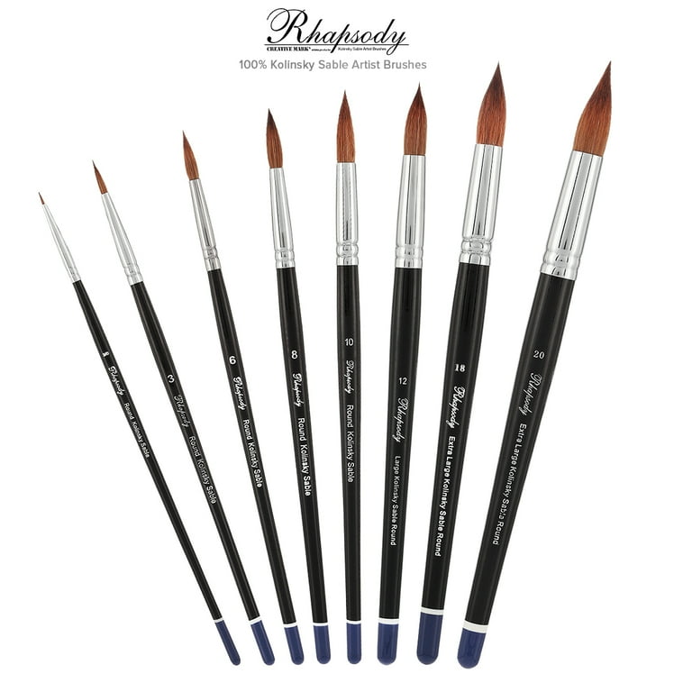 Creative Mark Rhapsody Kolinsky Sable Artist Watercolor Paint Brush - For  Professional Watercolorists, Gouaches, Inks, Fluid Medias - [Round 1] 