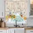 thumbnail image 3 of Swag Valance Curtains for Windows, White Daisy Light Filtering Kitchen Curtains, Spring Floral Elegant Pastoral Botanical Bees Window Treatment Valances for Living Room, 36x63 - 2 PCS, 3 of 9