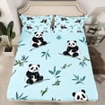 thumbnail image 2 of Castle Fairy Child Teens Black White Panda Full Size Sheets,Kawaii Animal Bed Sheets, 2 of 7